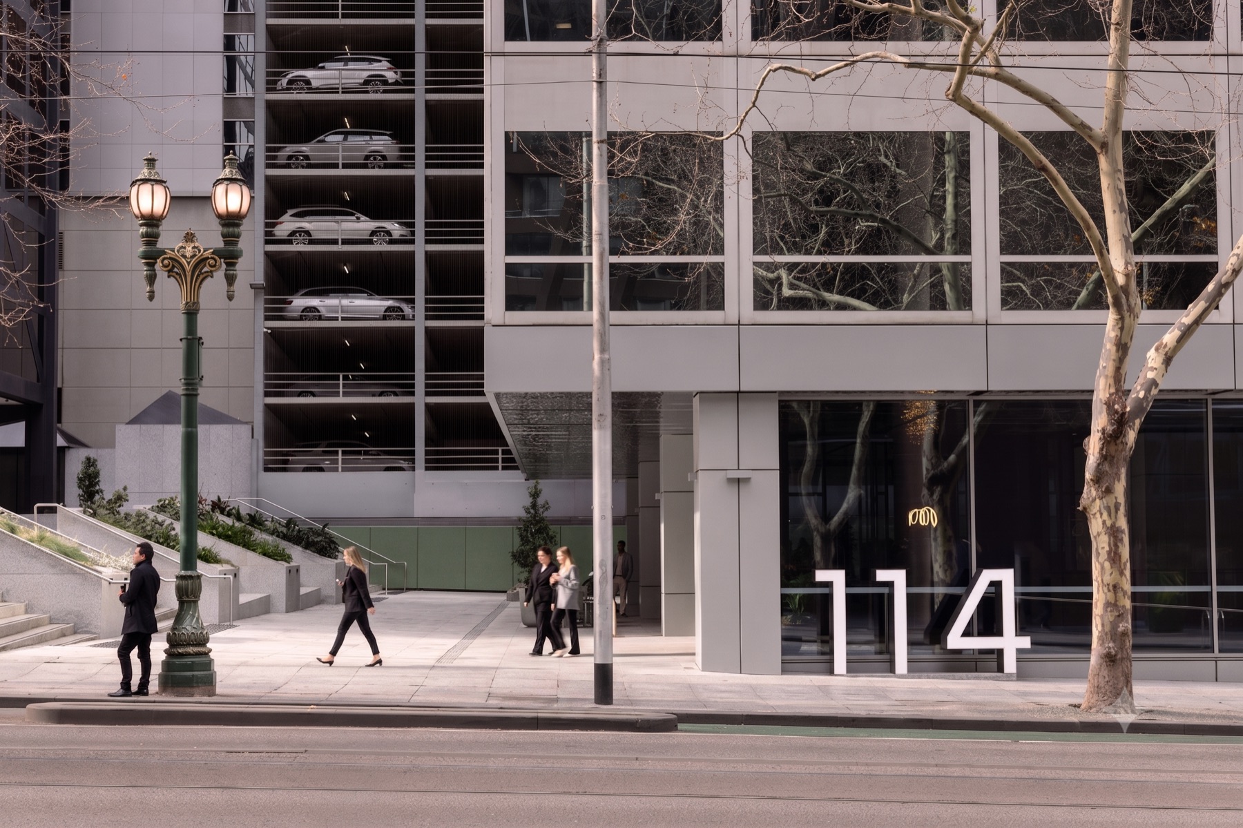 The William Street frontage with the 114 supergraphic