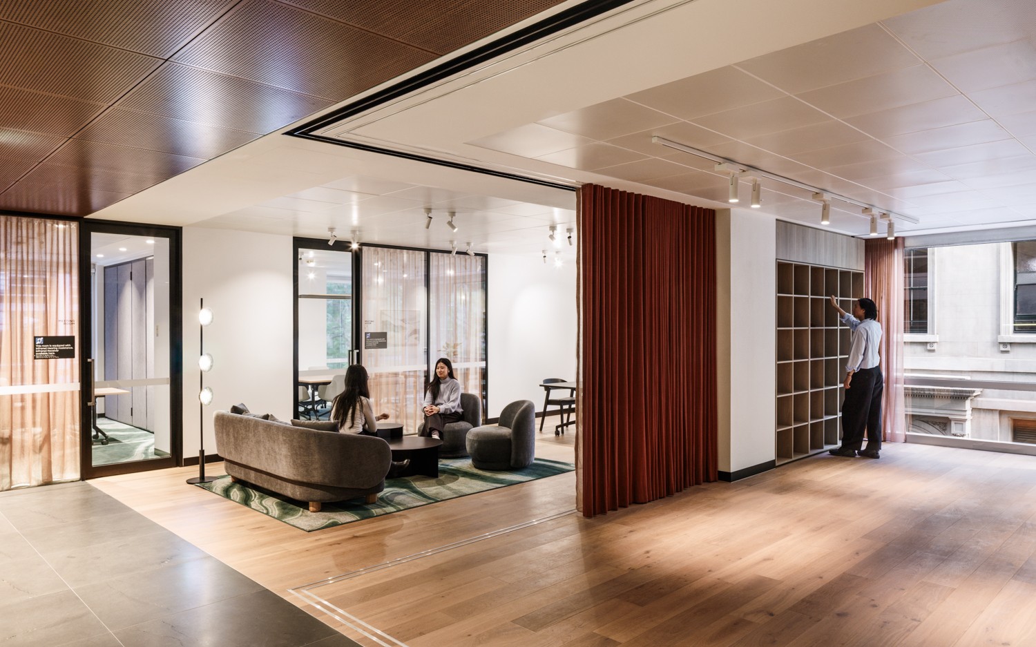 The Level 1 business hub with its meeting rooms and wellness space